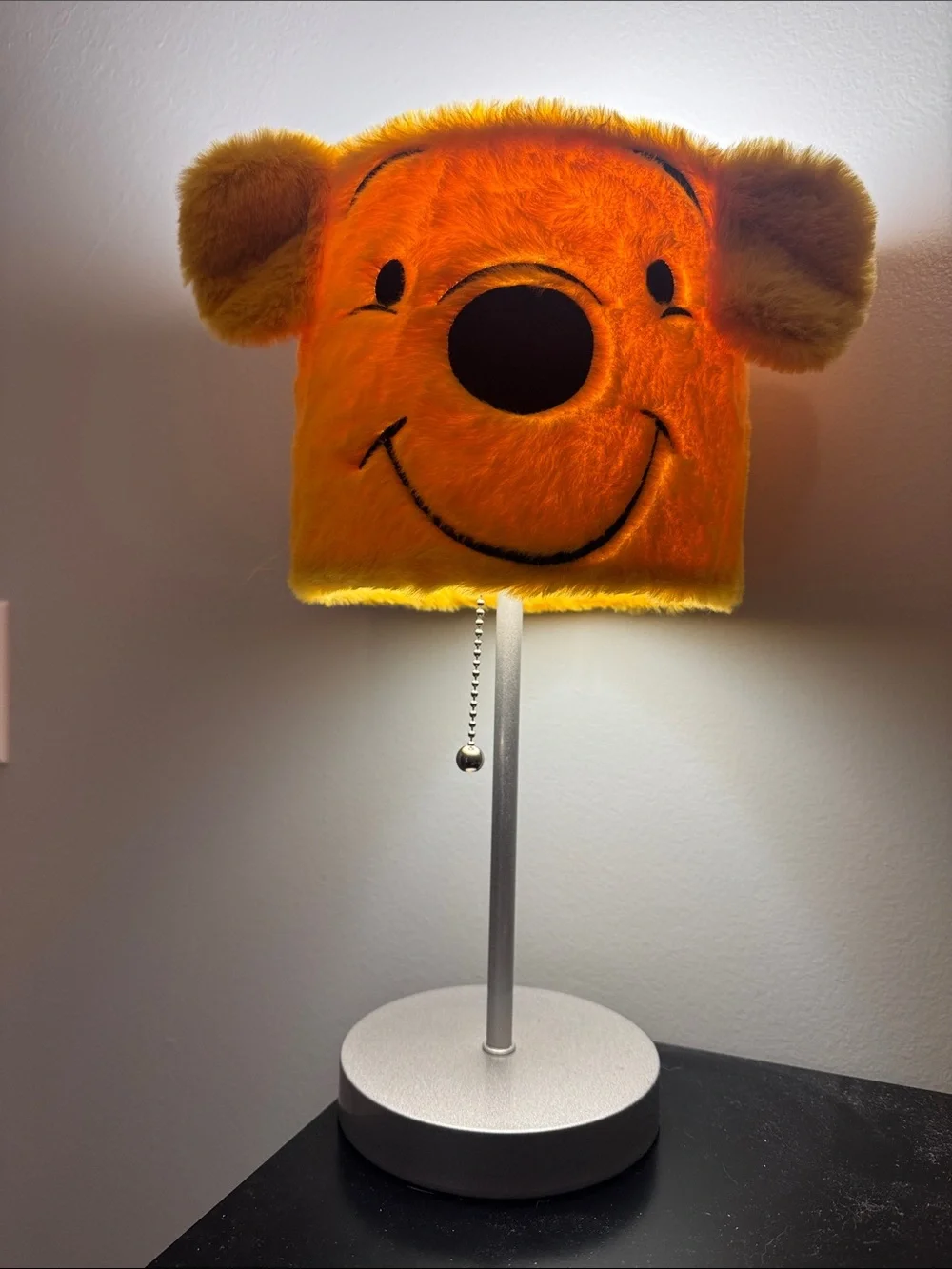 Plush Orange Character Lamp Shade for Kids - Smiling Face Design
